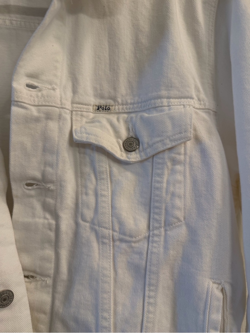 Polo by Ralph Lauren White Denim Jacket - Picture 3 of 4